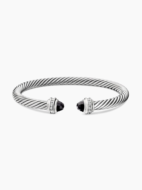 David Yurman Jewelry - David Yurman  Cable Classics Princess Bracelet with Pavé Diamonds & Hematite 5mm